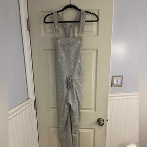 Grey Sweatpants Overalls with Stars